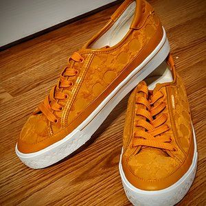 Orange and White Coach Shoes